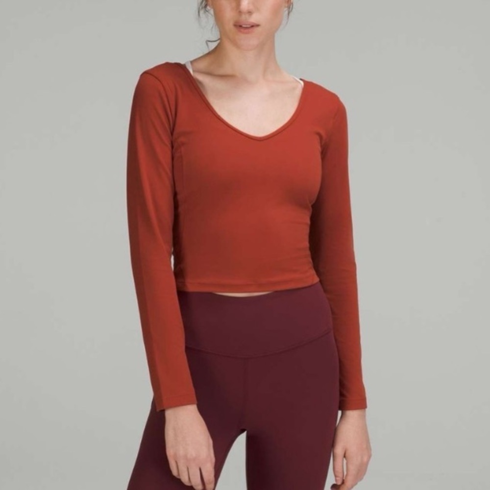 New! Lululemon align long sleeve top cayenne red orange plus size 26438
